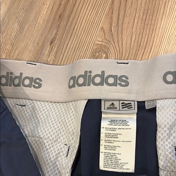 Adidas Blue Dress Pants Straight Leg Flat Front - Picture 2 of 7